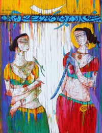 A. S. Rind, Untitled, 36 x 48 Inch, Acrylic on Canvas, Figurative Painting, AC-ASR-126